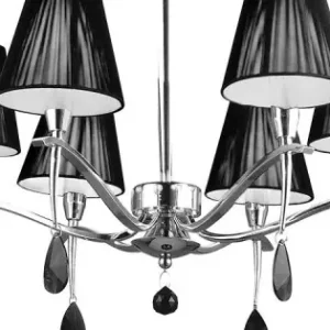Kedvezmény Luxera Oxford króm-fekete csillár (LUX-64325) E14 6 izzós IP20