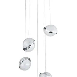 Biztonságos fizetés Luxera Malcom króm-fehér LED függesztett lámpa (LUX-62432) LED 1 izzós IP20