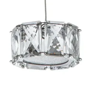 Biztonságos fizetés Luxera Knox króm-átlátszó kristály LED függesztett lámpa (LUX-62416) LED 1 izzós IP20