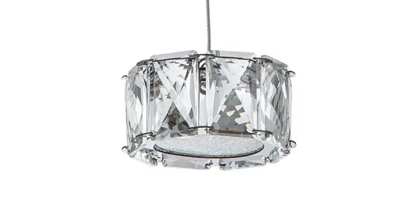 Biztonságos fizetés Luxera Knox króm-átlátszó kristály LED függesztett lámpa (LUX-62416) LED 1 izzós IP20