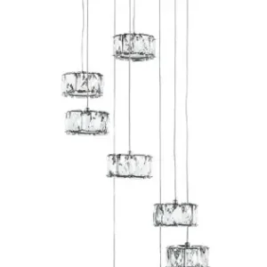 Exkluzív ajánlat Luxera Knox króm-átlátszó kristály LED függesztett lámpa (LUX-62415) LED 1 izzós IP20
