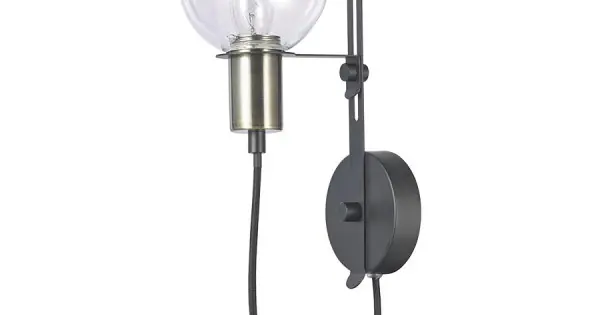 Azonnali szállítás Luxera Abrazo antik réz-átlátszó falikar (LUX-64403) E14 1 izzós IP20