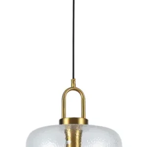 Viokef Oslo arany-átlátszó függesztett lámpa (VIO-4312300) E27 1 izzós IP20 Szuper akció