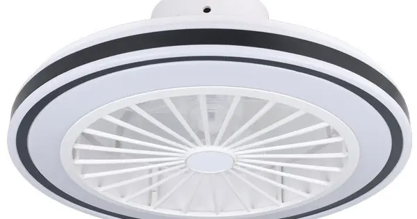 Gyors kiszállítás Eglo Almeria fehér-fekete LED mennyezeti ventilátoros lámpa (EG-35182) LED 1 izzós IP20