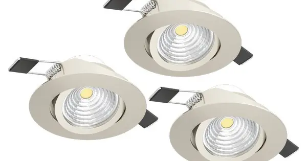 Árcsökkenés Eglo Saliceto matt nikkel LED mennyezetbe építhető lámpa szett (EG-900746) LED 3 izzós IP20