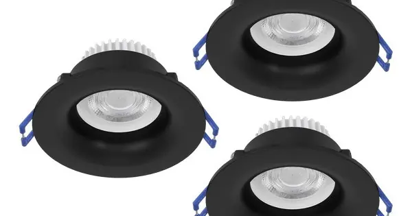 Eglo Salabate fekete fürdőszobai LED mennyezetbe építhető lámpa szett (EG-902274) LED 3 izzós IP65 Szezonális akció