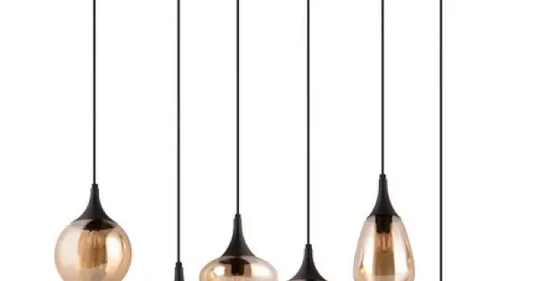 Trio Lumina borostyán-fekete függesztett lámpa (TRI-317000613) E14 6 izzós IP20 Akció