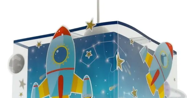 Végkiárusítás Dalber Rocket fehér-kék gyerek függesztett lámpa (DA-63352) E27 1 izzós IP20