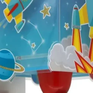 Vedd meg online Dalber Rocket fehér-kék gyerek fali lámpa (DA-63359) E27 1 izzós IP20