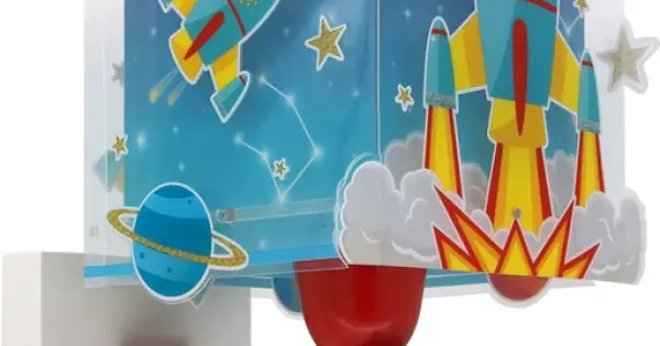 Vedd meg online Dalber Rocket fehér-kék gyerek fali lámpa (DA-63359) E27 1 izzós IP20