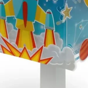 Dalber Rocket fehér-kék gyerek asztali lámpa (DA-63351) E14 1 izzós IP20 Árcsökkenés