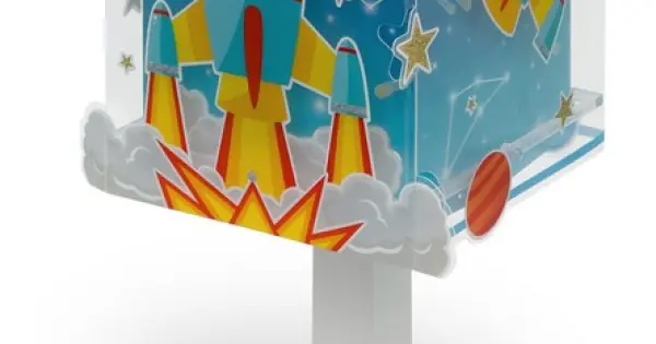 Dalber Rocket fehér-kék gyerek asztali lámpa (DA-63351) E14 1 izzós IP20 Árcsökkenés