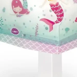 Prémium Dalber Mermaids fehér-színes gyerek asztali lámpa (DA-63441) E14 1 izzós IP20