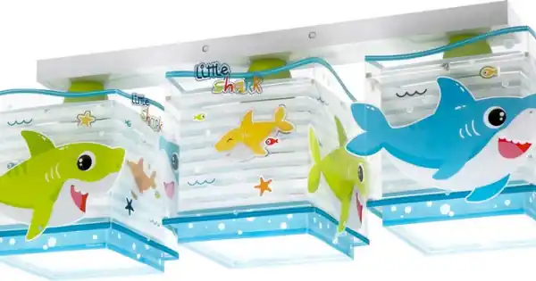 Rendeld meg most Dalber Little Shark fehér-kék gyerek mennyezeti lámpa (DA-63473) E27 3 izzós IP20
