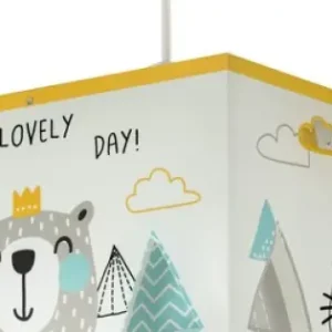 Expressz kézbesítés Dalber Hello Little fehér-sárga gyerek függesztett lámpa (DA-73242) E27 1 izzós IP20