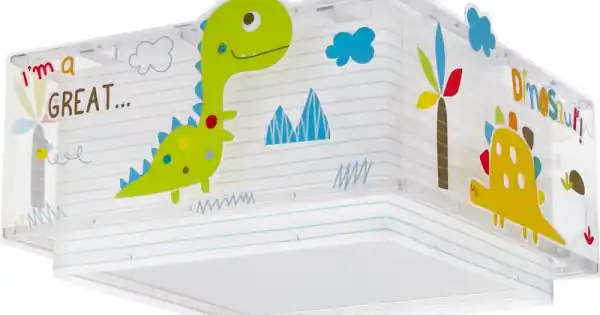 Szuper ajánlat Dalber Dinos fehér-színes gyerek mennyezeti lámpa (DA-73456) E27 2 izzós IP20