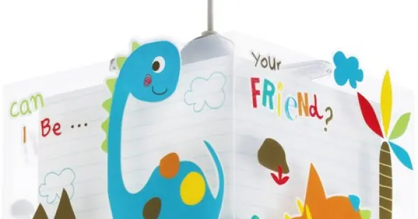 Kihagyhatatlan ajánlat Dalber Dinos fehér-színes gyerek függesztett lámpa (DA-73452) E27 1 izzós IP20