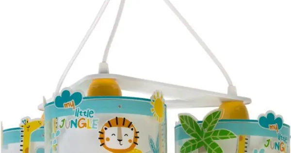 Dalber My Little Jungle fehér-kék gyerek függesztett lámpa (DA-76114) E27 3 izzós IP20 Azonnal elérhető
