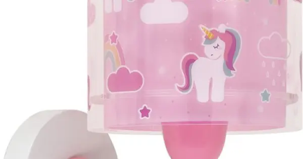 Biztonságos fizetés Dalber Unicorns rózsaszín-fehér gyerek fali lámpa (DA-41599) E27 1 izzós IP20