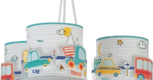 Dalber Baby Travel fehér-színes gyerek függesztett lámpa (DA-61687) E27 3 izzós IP20 Vedd meg most