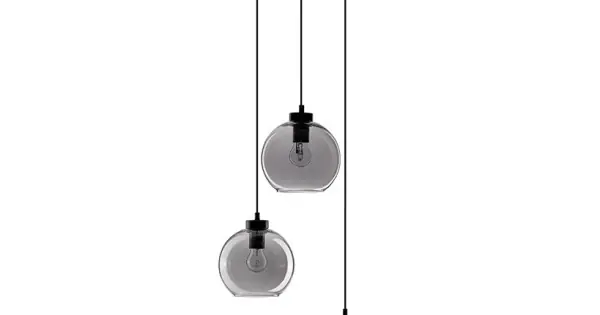 Expressz szállítás Nova Luce Palmer fekete-füstszínű függesztett lámpa (NL-9241140) E27 3 izzós IP20