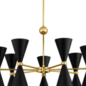 Vedd meg online Nova Luce Gala fekete-arany függesztett lámpa (NL-9035976) E14 14 izzós IP20