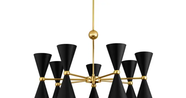 Vedd meg online Nova Luce Gala fekete-arany függesztett lámpa (NL-9035976) E14 14 izzós IP20