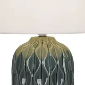 Akciós ár Viokef Pineapple zöld-fehér asztali lámpa (VIO-4296101) E27 1 izzós IP20