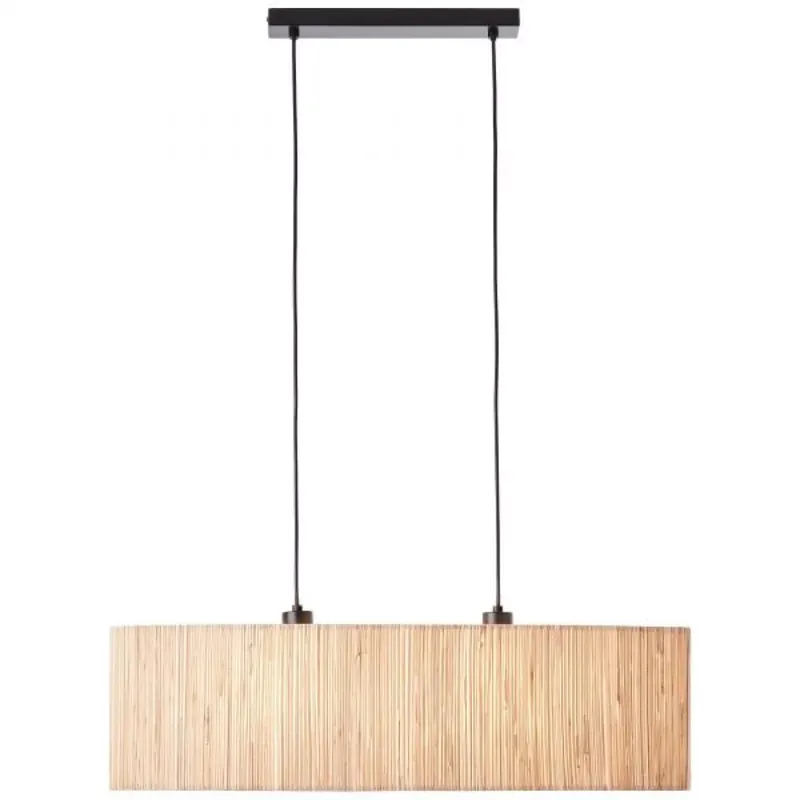 Vedd meg most Wimea 2 izzós függeszték lámpa; 2xE27; fekete / natur fa - Brilliant-99429/76