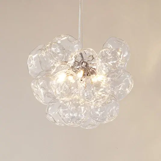 Olcsóbb Lucande Diborah lógó világítás, átlátszó, Ø 43 cm, üveg, G9