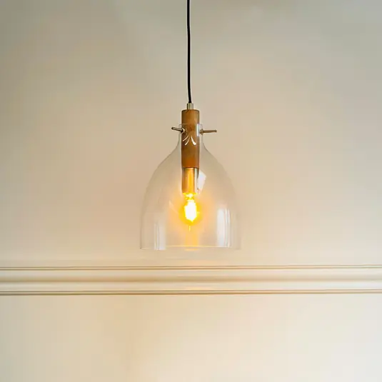 Azonnali szállítás Dyberg Larsen Bistro függő lámpa, Ø 25 cm, átlátszó, üveg