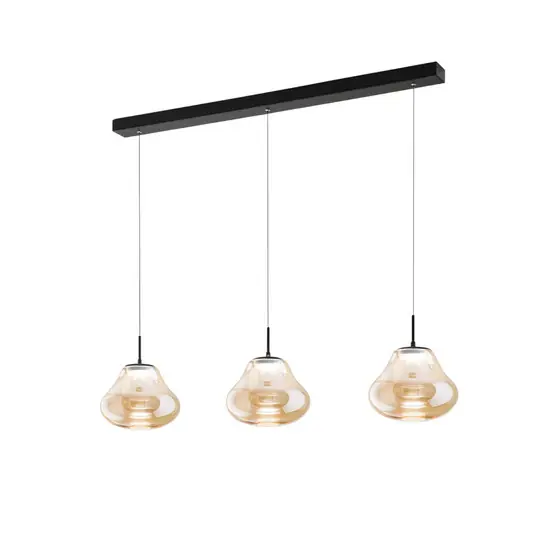 Árcsökkenés LED függő világítás Deva, 3 izzós, 115 cm, borostyán, CCT, dimmelhető