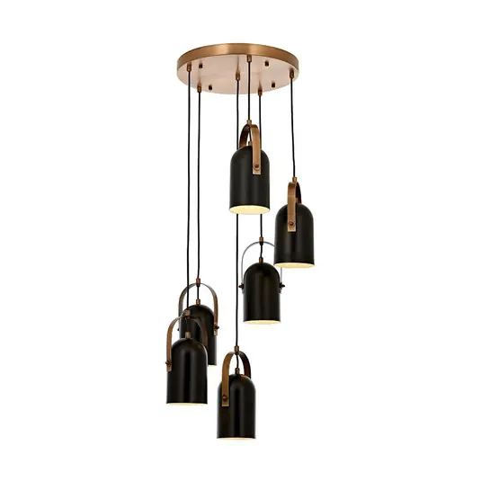 Legjobb ár Esra függőlámpa, fekete, Ø 40 cm, fém, 6 lámpatestek