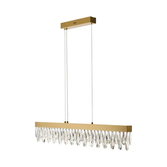 Kedvezmény LED lógó lámpa Celestia, hosszúság 110 cm, sárgaréz színű kristály