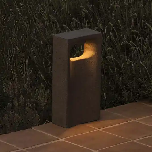Biztonságos vásárlás LED talapzati világítás Glint, 2700K, 40 cm, szürke, beton, IP55