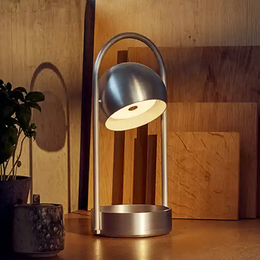 Csak ma FRANDSEN LED újratölthető asztali világítás Ball Portable, alumínium csiszolt