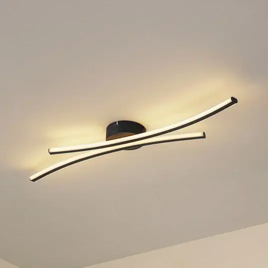 Expressz kézbesítés Lindby LED mennyezeti világítás Ravion, 90 cm, fekete, 3000 K