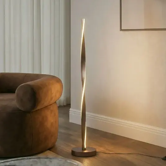Expressz kézbesítés Lindby LED álló világítás Jaren, fekete/barna, 114 cm, CCT
