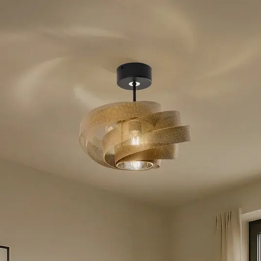 Szuper akció Vento mennyezeti világítás, fekete/arany, fém, Ø 40 cm, E27