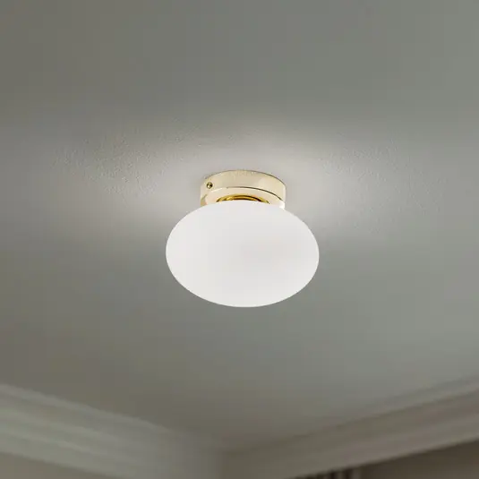 Kihagyhatatlan ajánlat Ufo mennyezeti lámpa, arany/fehér, Ø 18 cm, üveg, G9