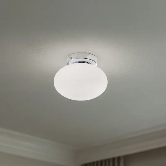 Mennyezeti lámpa Ufo, króm/fehér, Ø 18 cm, üveg, G9 Olcsóbb