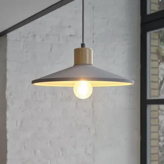 Exkluzív ajánlat OSRAM lógó világítás CONCRETE WOOD, szürke, Ø 32 cm, beton, E27