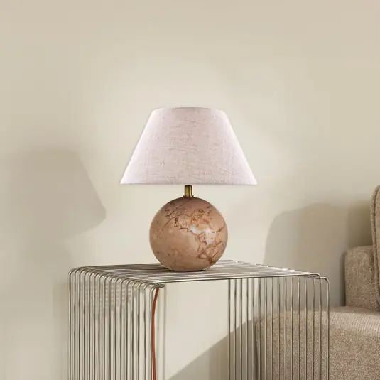 Globen Lighting Castello asztali lámpa, rózsaszín/bézs, magasság 28 cm Olcsóbb