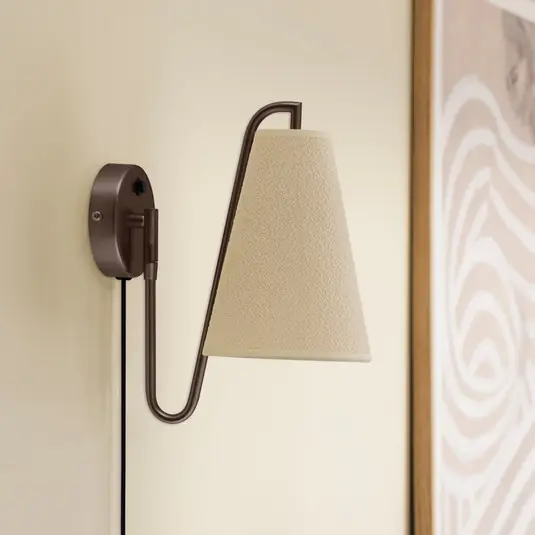 Globen Lighting Lou fali lámpa, bronz/fehér, Ø 14 cm, dugasz Outlet