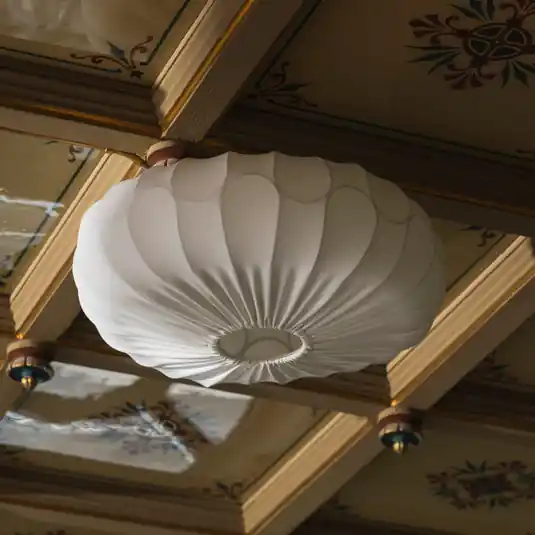 Prémium Globen Lighting BLADVERK mennyezeti lámpa, fehér, Ø 50 cm, textil