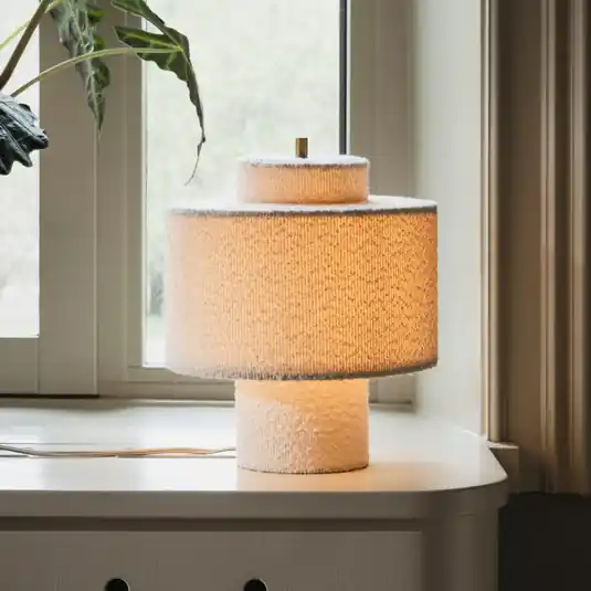 Globen Lighting Noah asztali világítás, fehér, magasság 31 cm, textil Végkiárusítás