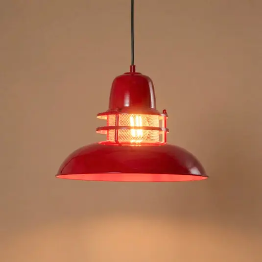 Lorenz függőlámpa, piros, Ø 34 cm, fém, E27 Olcsóbb