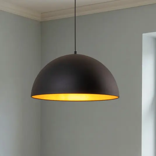 Expressz szállítás Lipeo lógó világítás, fekete/arany, Ø 50 cm, fém, E27