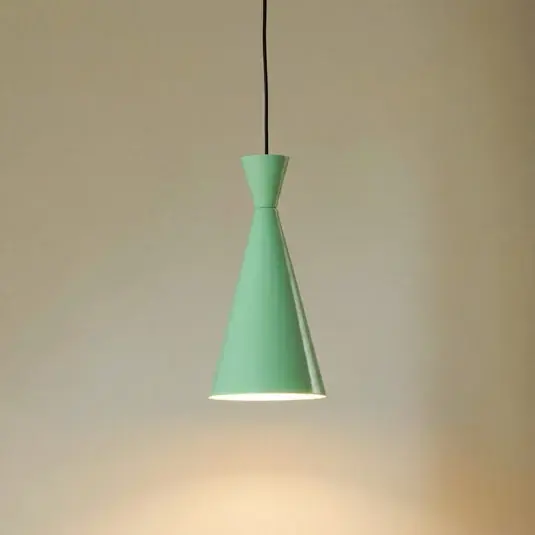 Biztonságos fizetés Glenora lógó világítás, mentazöld/fehér, fém, Ø 18 cm
