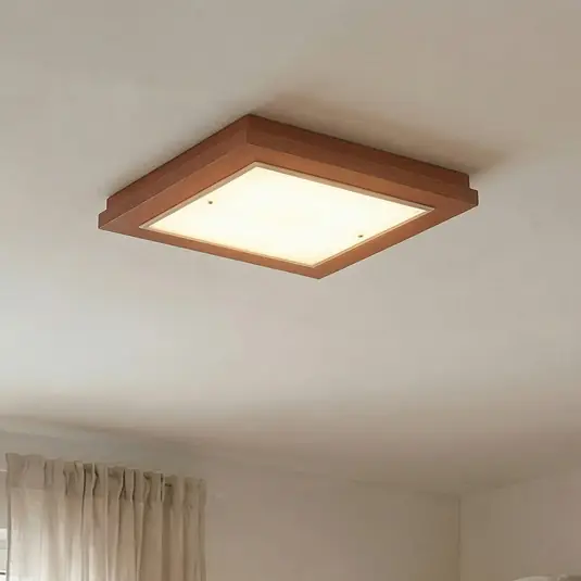 Biztonságos vásárlás Tally mennyezeti világítás, szélesség 42 cm, terrakotta, fa, E27